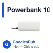 Chargeur externe personnalisable Powerbank 10000 C avec logo - Miniature 3