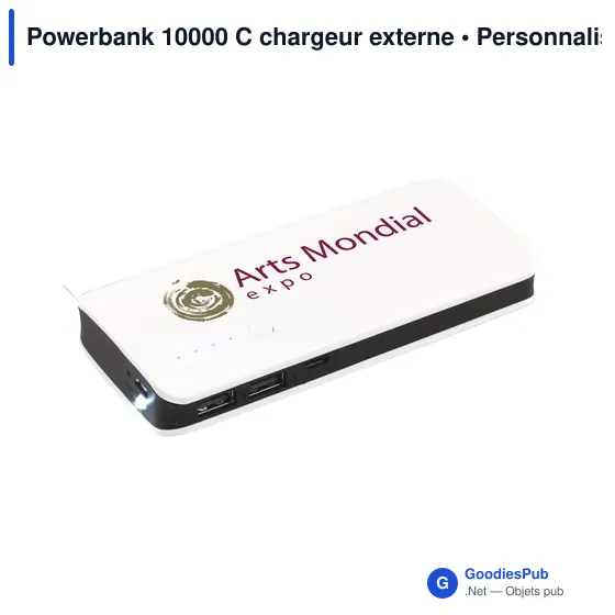 Chargeur externe personnalisable Powerbank 10000 C avec logo - Image 5