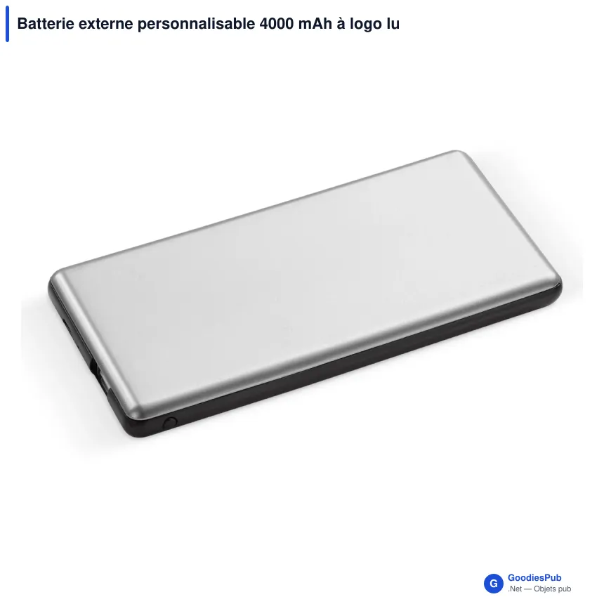 Batterie externe personnalisable 4000 mAh à logo lumineux - Light - Image 2