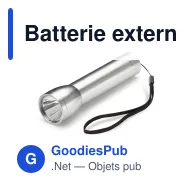 Batterie externe personnalisable 2200 mAh lampe torche avec logo - Aluminium - Miniature 2