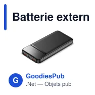 Batterie externe personnalisable 10000 mAh à écran LED avec logo - Nolu - Miniature 2