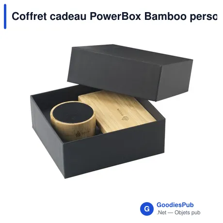 Coffret cadeau PowerBox Bamboo personnalisable avec logo