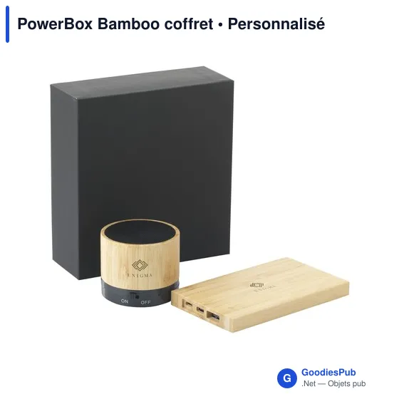 Coffret cadeau PowerBox Bamboo personnalisable avec logo - Image 2