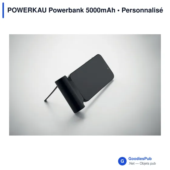 Powerbank personnalisable 5000mAh avec logo - POWERKAU - Image 3