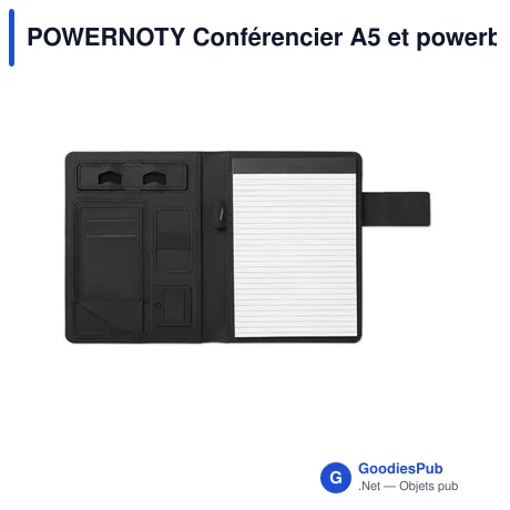 POWERNOTY Conférencier A5 et powerbank