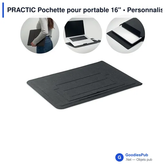 Pochette pour portable personnalisable 16" avec logo - PRACTIC - Image 1