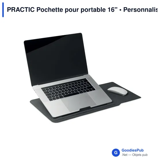 Pochette pour portable personnalisable 16" avec logo - PRACTIC - Image 2