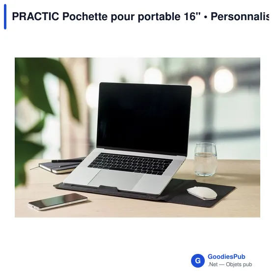 Pochette pour portable personnalisable 16" avec logo - PRACTIC - Image 4