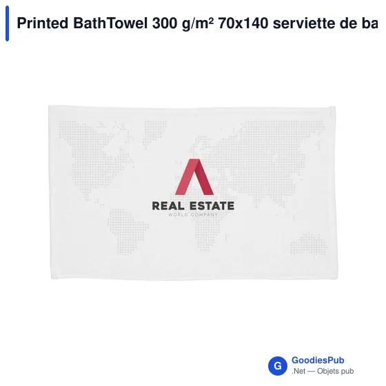 Serviette de bain personnalisable avec logo - Printed BathTowel 300 g/m² - Image 1