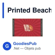 Serviette de plage personnalisable avec logo - Printed BeachTowel 300 g/m² - Miniature 1