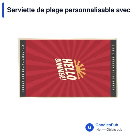Serviette de plage personnalisable avec logo - Printed BeachTowel 300 g/m²