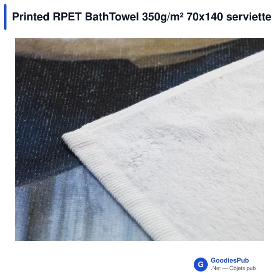 Serviette de bain personnalisable avec logo - Printed RPET BathTowel - Image 3