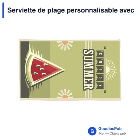 Serviette de plage personnalisable avec logo - Printed RPET BeachTowel