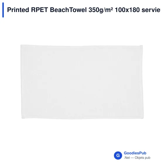 Serviette de plage personnalisable avec logo - Printed RPET BeachTowel - Image 2
