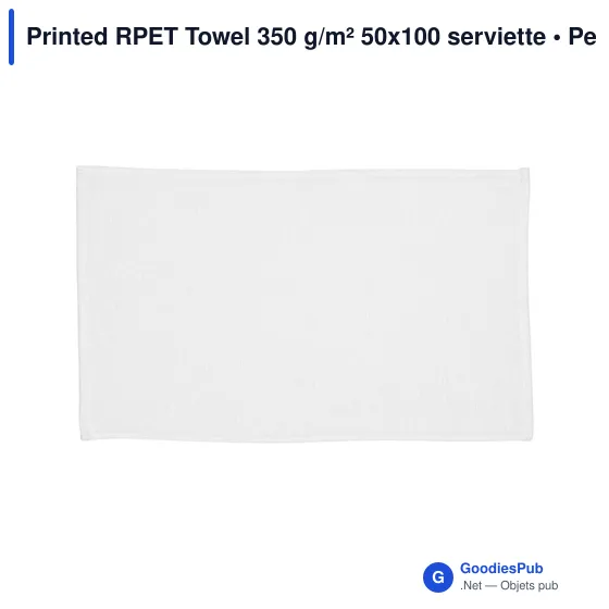 Serviette de toilette personnalisable avec logo - Printed RPET Towel 350 g/m² - Image 2
