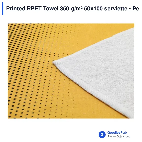 Serviette de toilette personnalisable avec logo - Printed RPET Towel 350 g/m² - Image 3