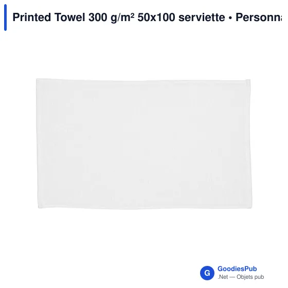 Serviette de toilette personnalisable avec logo - Printed Towel 300 g/m² - Image 2