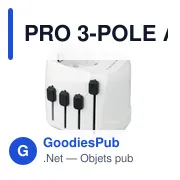 Adaptateur universel personnalisable SKROSS® PRO 3 pôles avec logo - Miniature 1