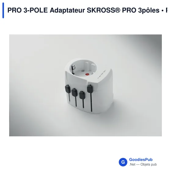 Adaptateur universel personnalisable SKROSS® PRO 3 pôles avec logo - Image 11