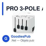 Adaptateur universel personnalisable SKROSS® PRO 3 pôles avec logo - Miniature 3