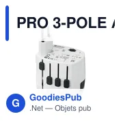Adaptateur universel personnalisable SKROSS® PRO 3 pôles avec logo - Miniature 4