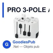 Adaptateur universel personnalisable SKROSS® PRO 3 pôles avec logo - Miniature 5