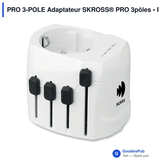 Adaptateur universel personnalisable SKROSS® PRO 3 pôles avec logo - Image 6