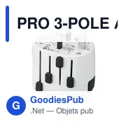 Adaptateur universel personnalisable SKROSS® PRO 3 pôles avec logo - Miniature 7