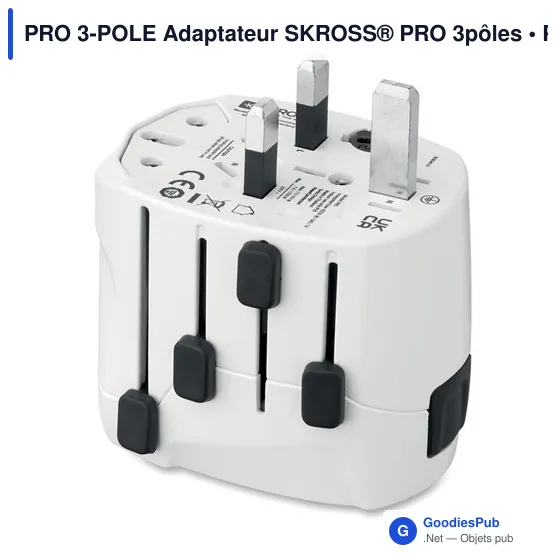 Adaptateur universel personnalisable SKROSS® PRO 3 pôles avec logo - Image 7