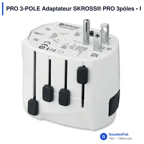Adaptateur universel personnalisable SKROSS® PRO 3 pôles avec logo - Image 8