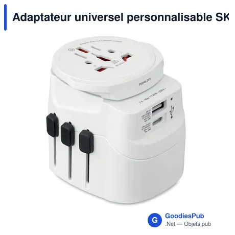 Adaptateur universel personnalisable SKROSS® Pro Light USB 30W avec logo