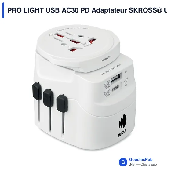 Adaptateur universel personnalisable SKROSS® Pro Light USB 30W avec logo - Image 6