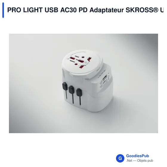 Adaptateur universel personnalisable SKROSS® Pro Light USB 30W avec logo - Image 7