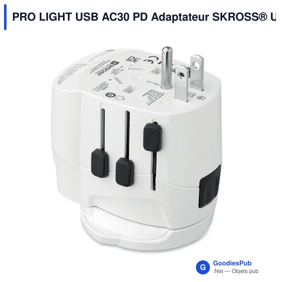 Adaptateur universel personnalisable SKROSS® Pro Light USB 30W avec logo - Image 8