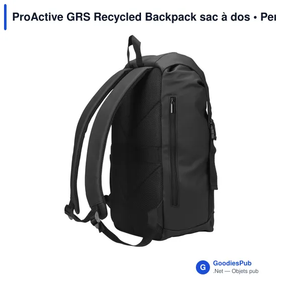 Sac à dos personnalisable ProActive GRS Recycled Backpack avec logo - Image 4