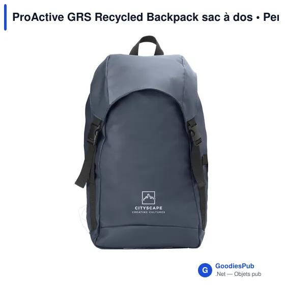 Sac à dos personnalisable ProActive GRS Recycled Backpack avec logo - Image 10