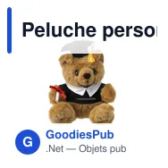 Peluche personnalisable Prof avec logo - Ours en toge et diplôme - Miniature 2