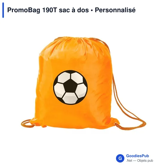 Sac à dos personnalisable PromoBag 190T avec logo - Image 2