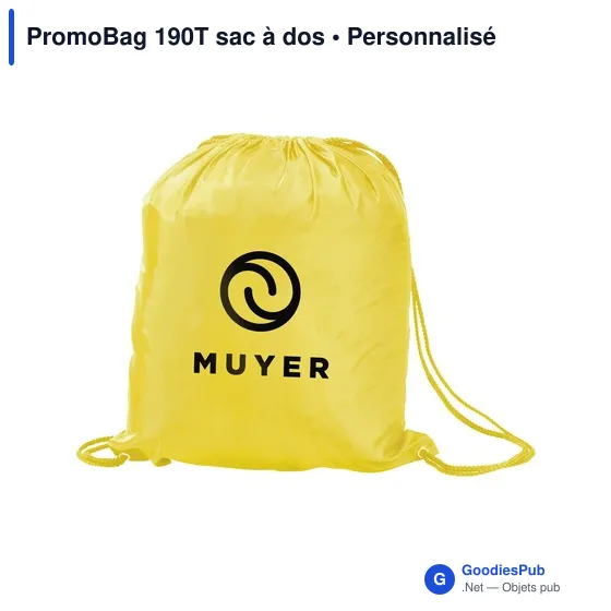 Sac à dos personnalisable PromoBag 190T avec logo - Image 3