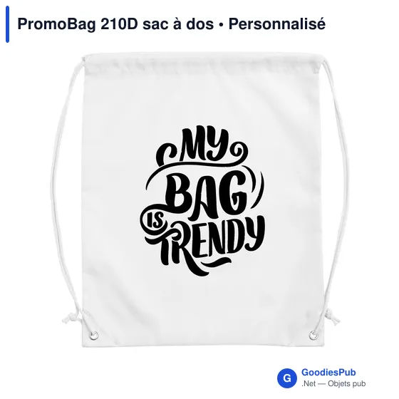 Sac à dos personnalisable PromoBag 210D avec logo - Image 2