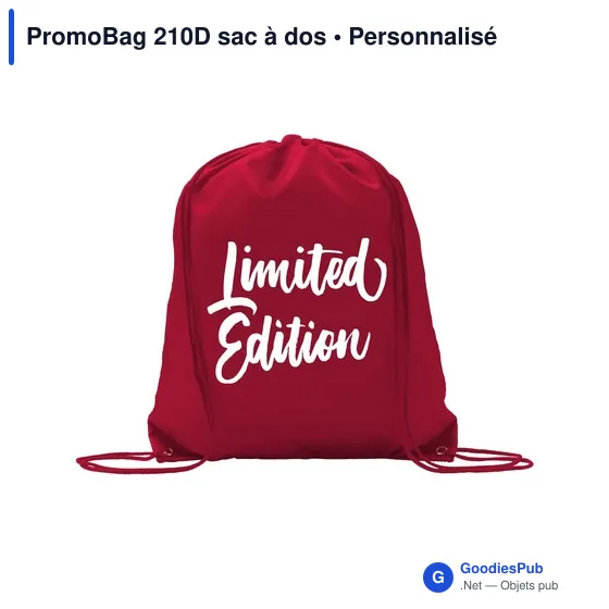 Sac à dos personnalisable PromoBag 210D avec logo - Image 12