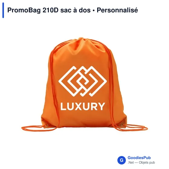 Sac à dos personnalisable PromoBag 210D avec logo - Image 3