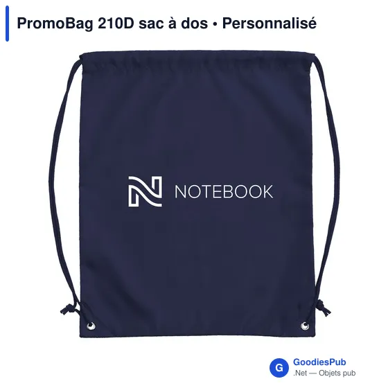 Sac à dos personnalisable PromoBag 210D avec logo - Image 9