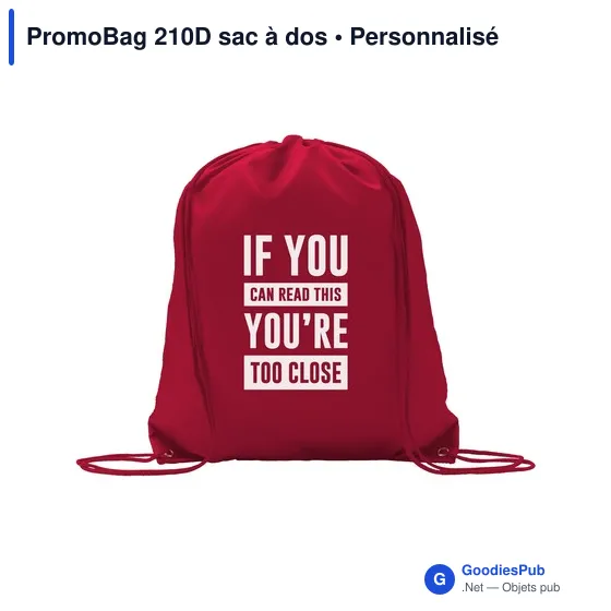 Sac à dos personnalisable PromoBag 210D avec logo - Image 10