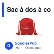 Sac à dos à cordon personnalisable en coton recyclé avec logo - Miniature 12