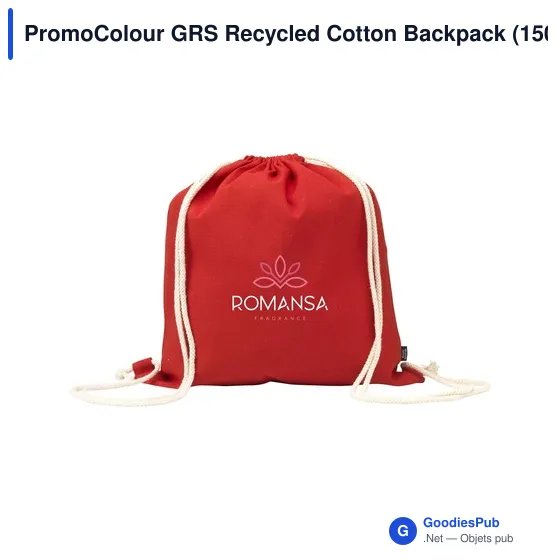 Sac à dos à cordon personnalisable en coton recyclé avec logo - Image 12