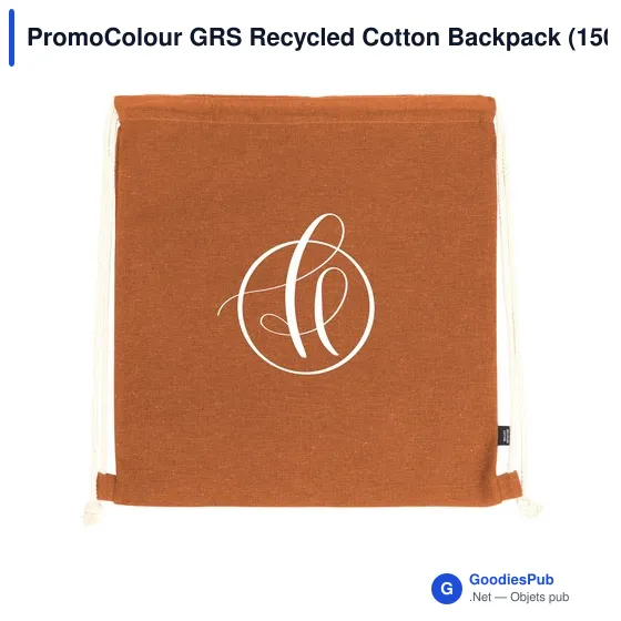 Sac à dos à cordon personnalisable en coton recyclé avec logo - Image 4