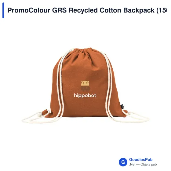 Sac à dos à cordon personnalisable en coton recyclé avec logo - Image 6
