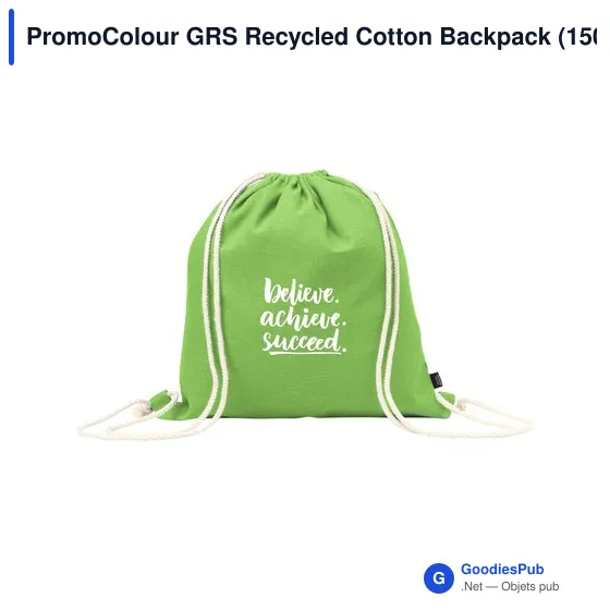 Sac à dos à cordon personnalisable en coton recyclé avec logo - Image 8