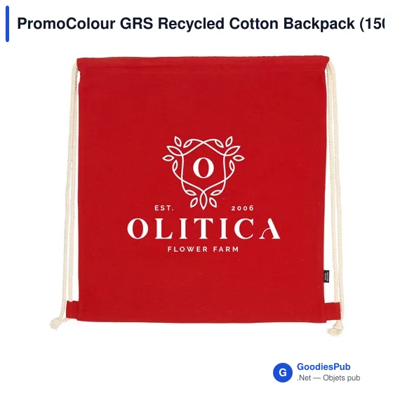 Sac à dos à cordon personnalisable en coton recyclé avec logo - Image 10